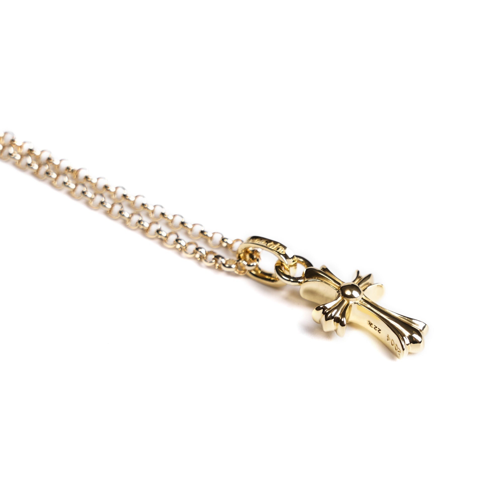 22K Gold Chrome Hearts Cross Baby Fat Charm