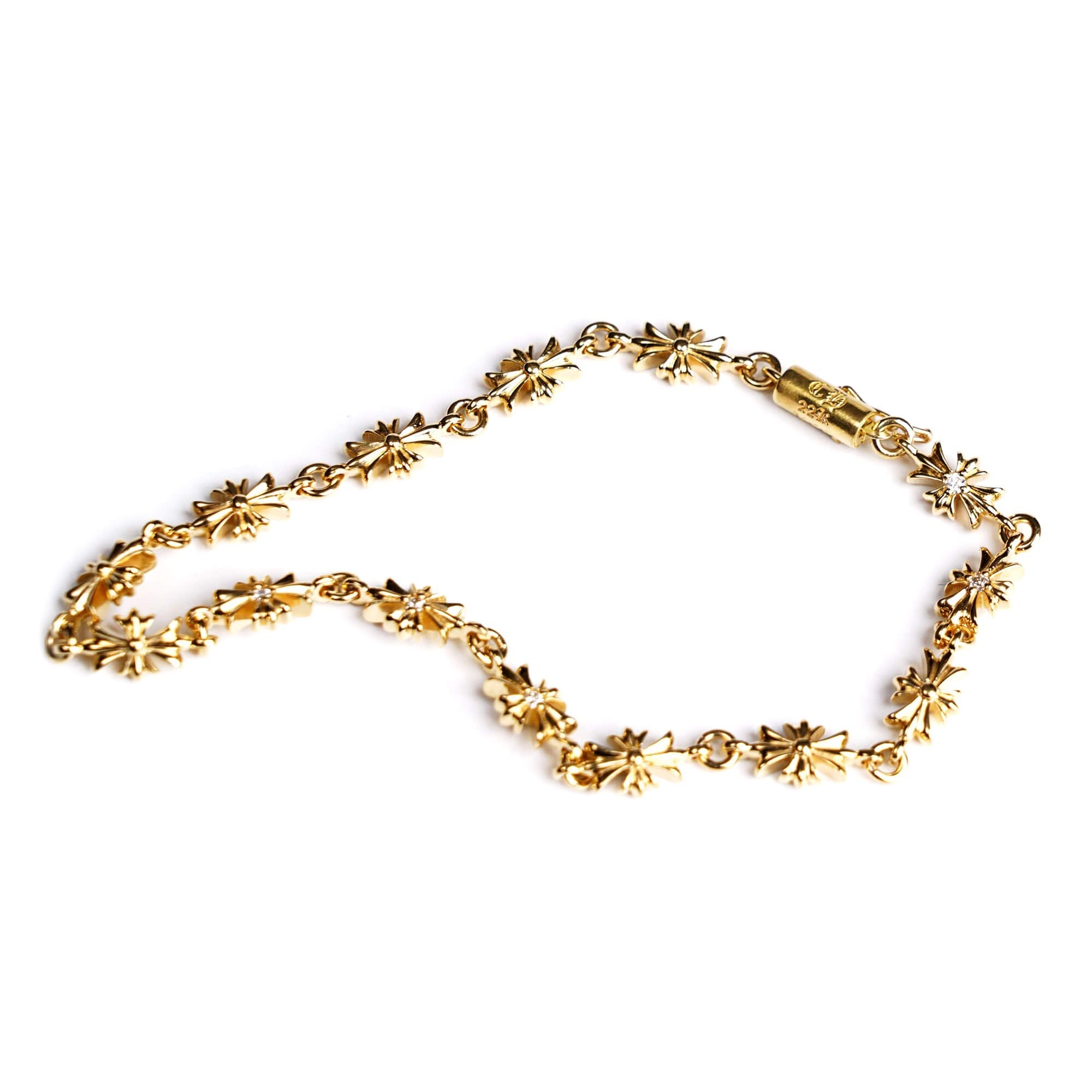 22K Gold Tiny E Chrome Hearts Plus Bracelet