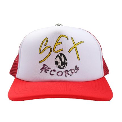 Chrome Hearts Matty Boy Sex Records Logo Trucker Cap – Red/White
