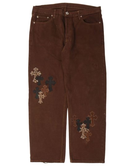Chrome Hearts NYFW Leopard Levi’s Cross Patch Pants