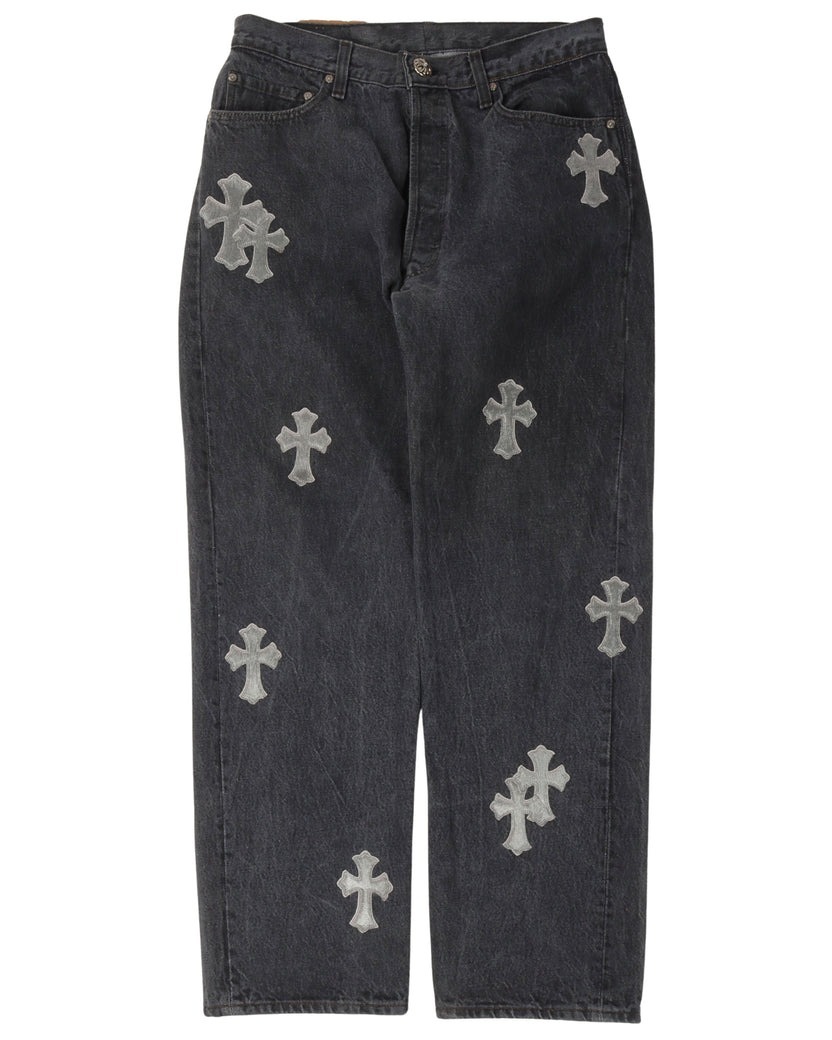 Chrome Hearts Pony Hair Cross Patch Pants