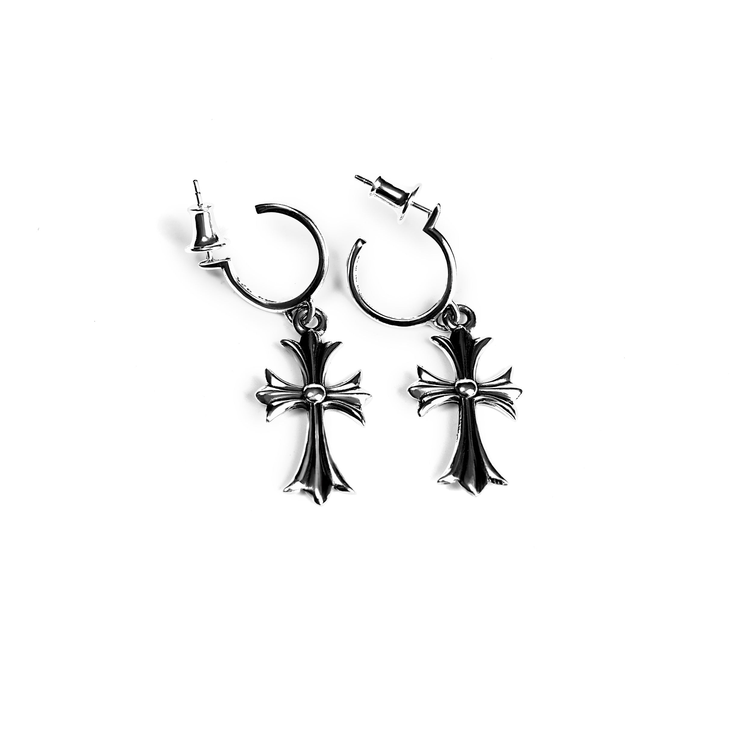 Chrome Hearts Tiny Cross Hoop Earring