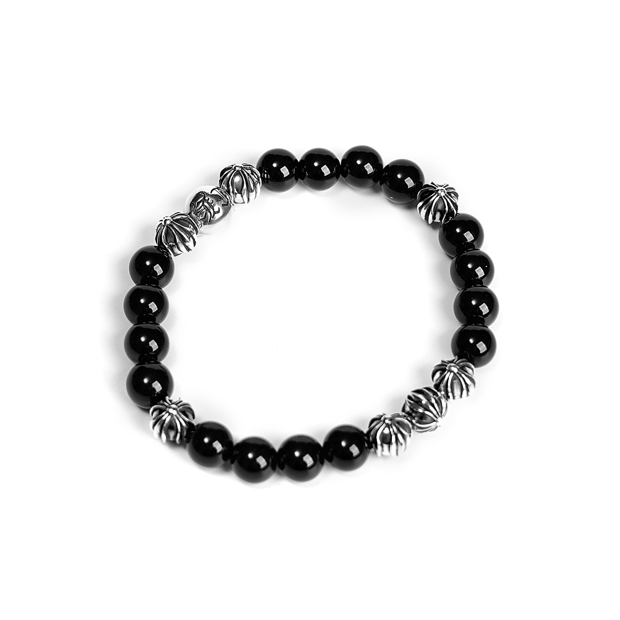 Chrome Hearts Onyx Bead Bracelet 8mm (8 Silver Beads) – Chrome World JP